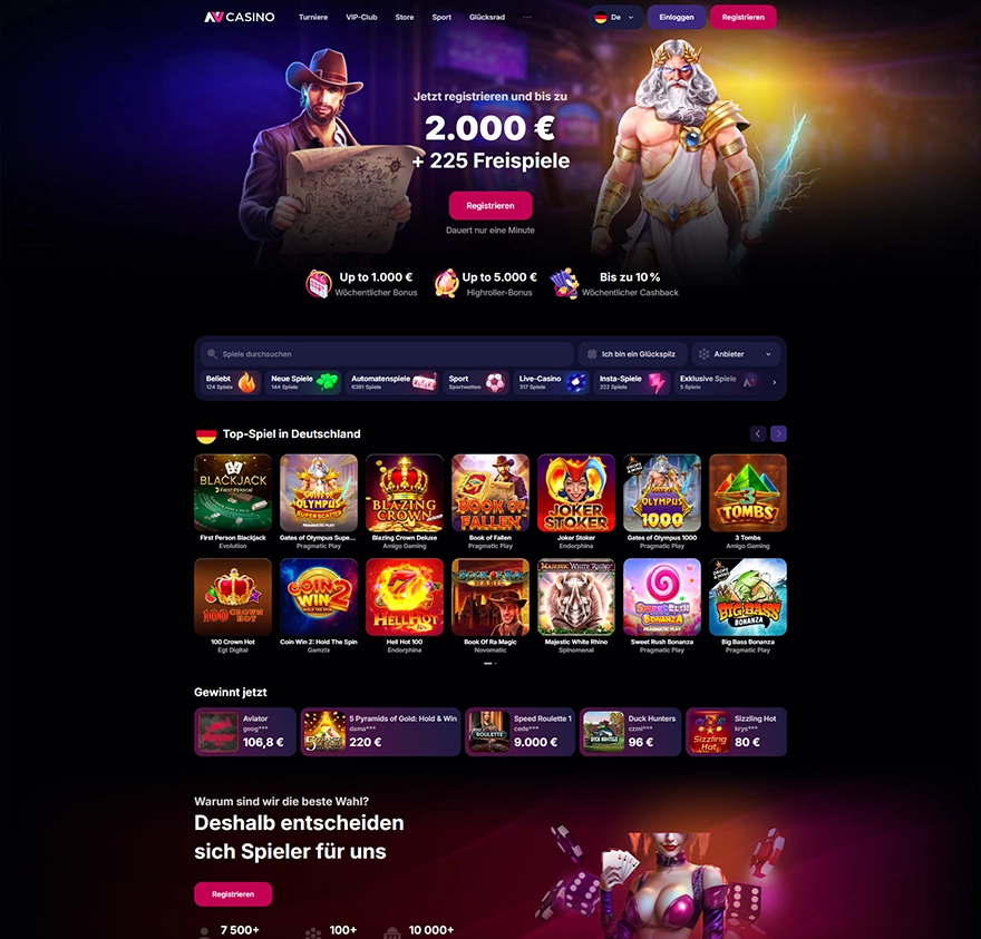 nv casino home page screenshot