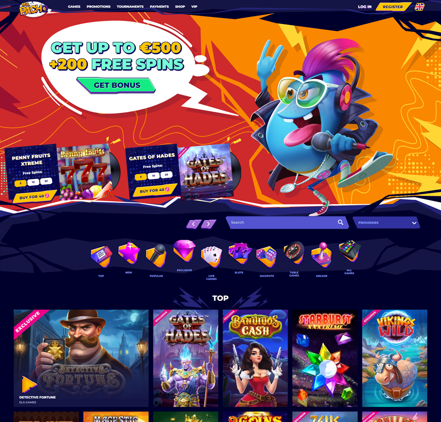 mr pacho casino home page screenshot