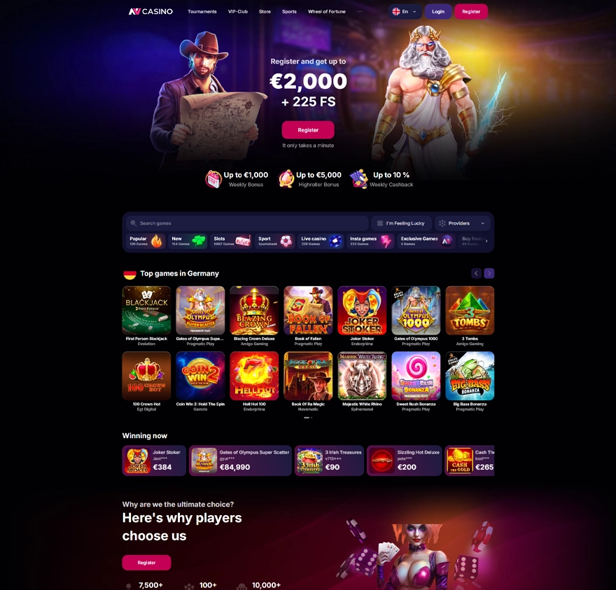 nv casino home page screenshot