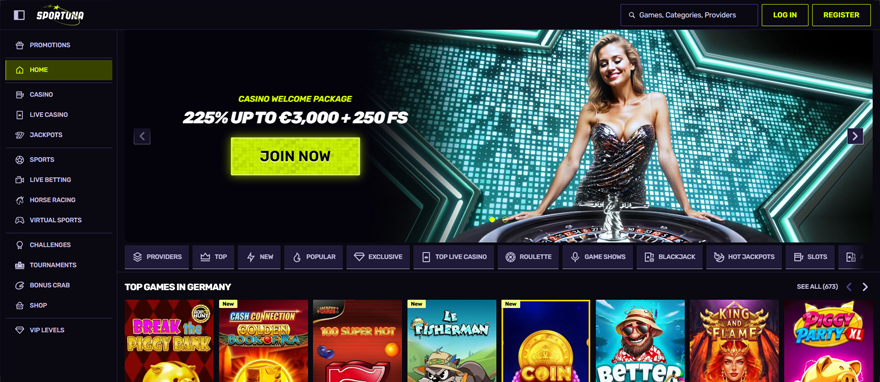 Sportuna casino screenshot