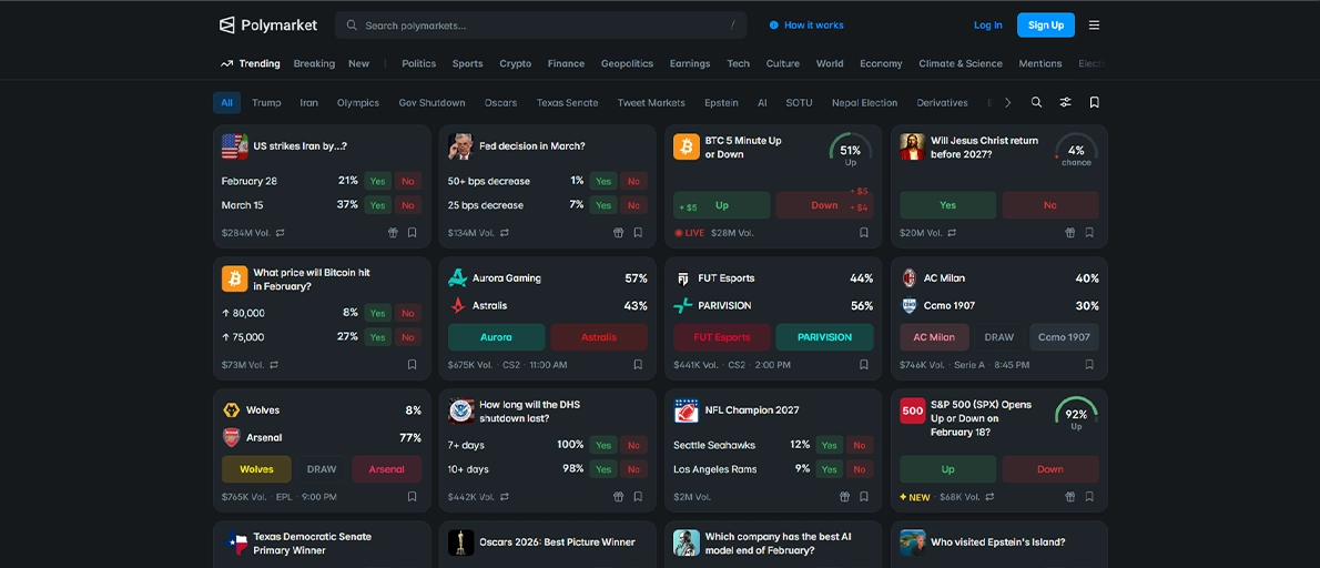 polymarket platform screenshot